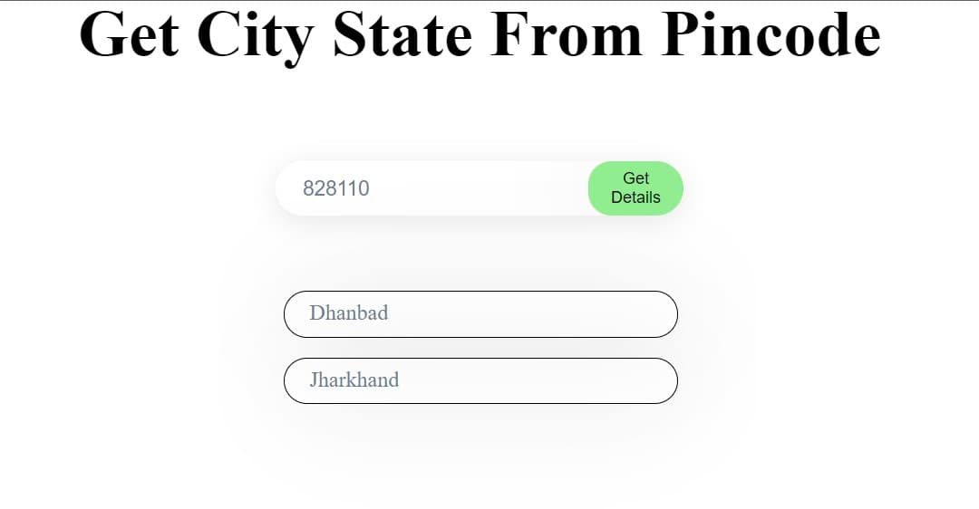 Get Indian City and State name From Pincode using API