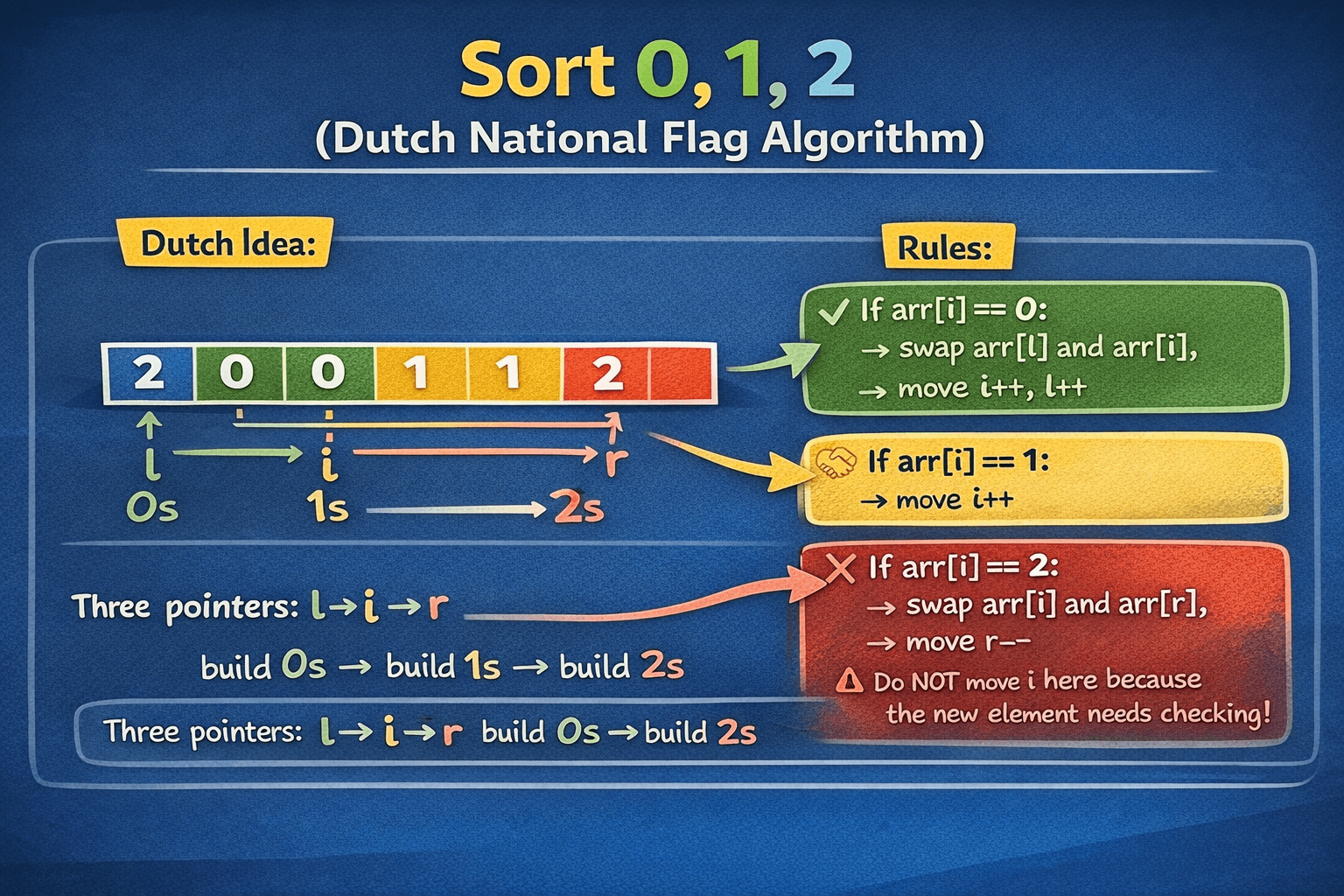 Sort 0, 1, 2 (Dutch National Flag Algorithm)